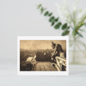 Gargoyle Notre Dame, Paris Frankrijk 1912 Briefkaart (Staand voorkant)