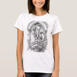 Gargoyle on Gothic Balcony Coloring Page Design T-shirt