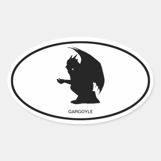 Gargoyle Oval Sticker (Voorkant)