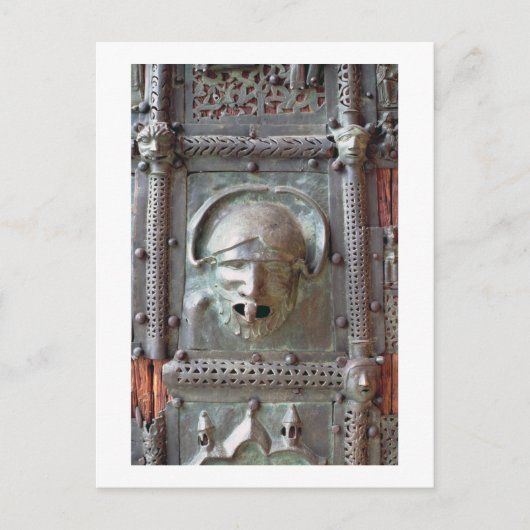 Gargoyle-paneel van de linkerdeur van het portaal, briefkaart (Voorkant)