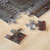 Gargoyle-paneel van de linkerdeur van het portaal, legpuzzel (Zijkant)