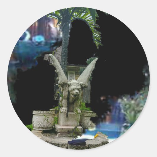 Gargoyle Ronde Sticker (Voorkant)