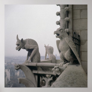 Gargoyles op de balustrade van de Grande Poster