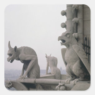 Gargoyles op de balustrade van de Grande Vierkante Sticker