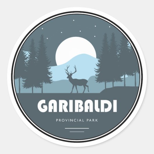 Garibaldi Provincial Park Deer Ronde Sticker (Voorkant)