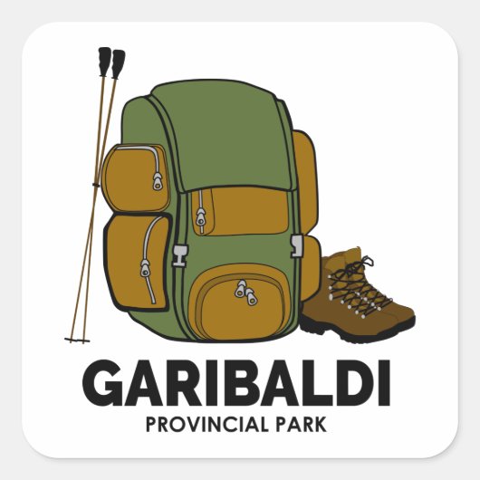 Garibaldi Provincial Park rugzak Vierkante Sticker (Voorkant)