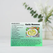 Garilic Hummus Recept Post Kaart (Staand voorkant)