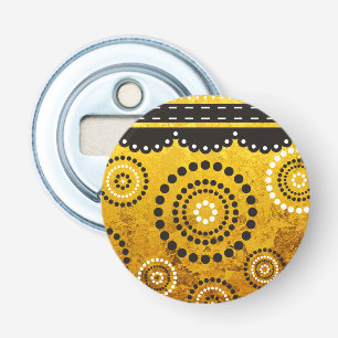 Garland ARTdeco zwart wit + uw achtergrond Button Flesopener