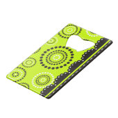 Garland ARTdeco zwart wit + uw achtergrondkleur Kredietkaart Flessenopener (Achterkant Gekanteld)