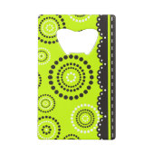 Garland ARTdeco zwart wit + uw achtergrondkleur Kredietkaart Flessenopener (Achterkant)