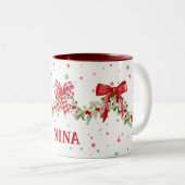 Garland de courge rouge - Mug de Noël personnalisé (Devant droit)