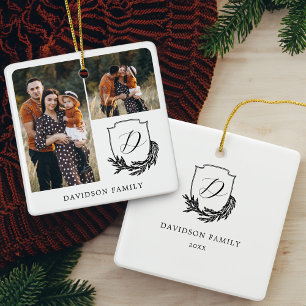 Garland krans monogram familie foto galerij zwart keramisch ornament