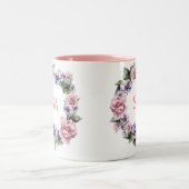 Garland monogramme de fleurs Mug (Centre)