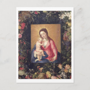 Garland of Fruit and Flowers with Virgin and Child Briefkaart