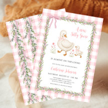 Garland Silly Goose Roze Gingham Baby Shower 