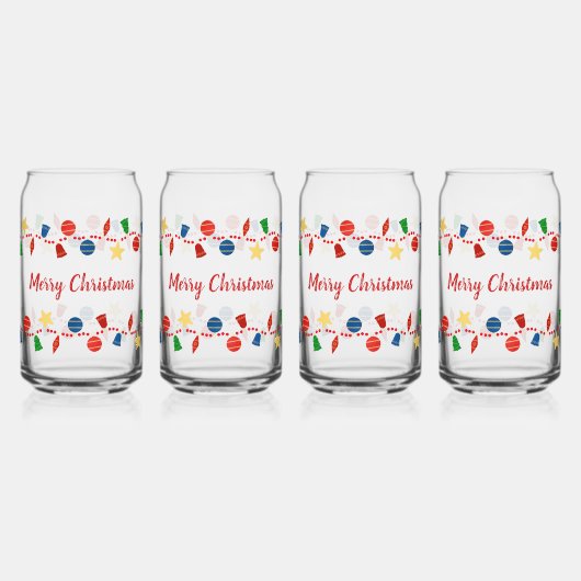 Garlande perlée avec ornements de Noël rétro (Recto)