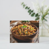 Garlic and Walnut Stuffing Recipe Card Briefkaart (Staand voorkant)