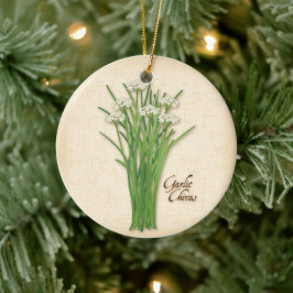 Garlic Chives Herb Keramisch Ornament