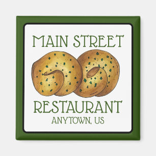 Garlic Knots Bread Roll Italy Food Restaurant Magneet