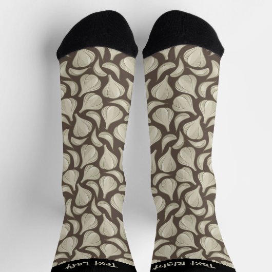 Garlic Woodcut Pattern Socks Sokken (Top)