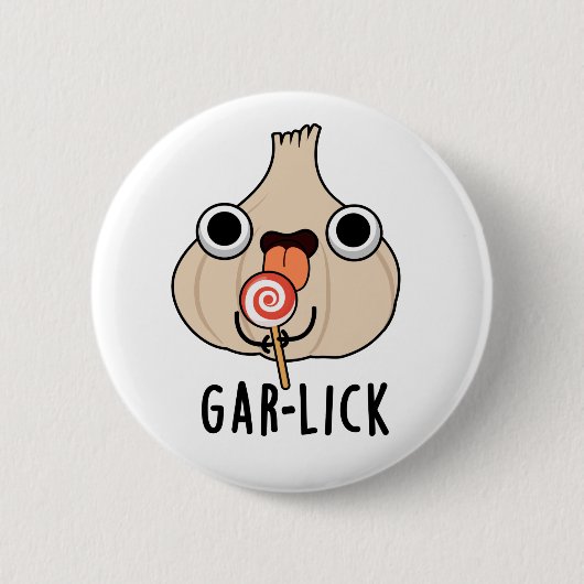 Garlick Funny Garlic Herb Pun Ronde Button 5,7 Cm (Voorkant)