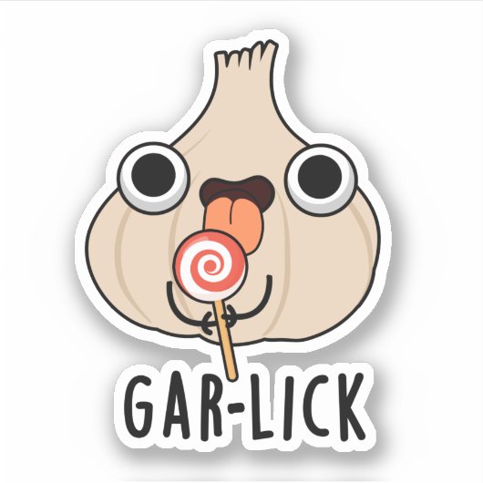 Garlick Funny Garlic Herb Pun Sticker (Voorkant)