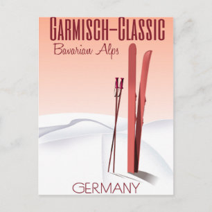 Garmisch Classic, Beierse Alpen Ski poster Briefkaart