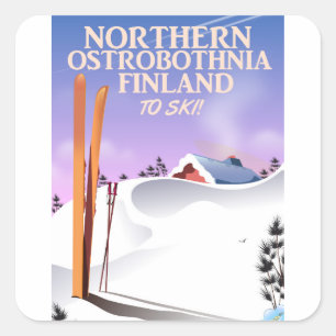 Garmisch Classic, Beierse Alps Ski poster Vierkante Sticker