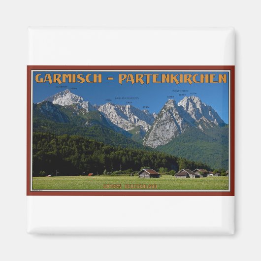 Garmisch - The Zugspitze and Alpspitze Magneet (Voorkant)