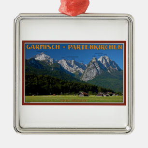 Garmisch - The Zugspitze and Alpspitze Metalen Ornament