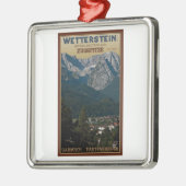 Garmisch - Zugspitze boven de stad Metalen Ornament (Links)