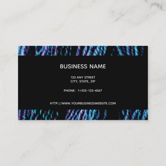 Garn Knitting Handspun Texturelfoto Visitekaartje (Achterkant)