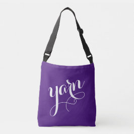 GARN! Typografie White Calligraphy Paars Crossbody Tas