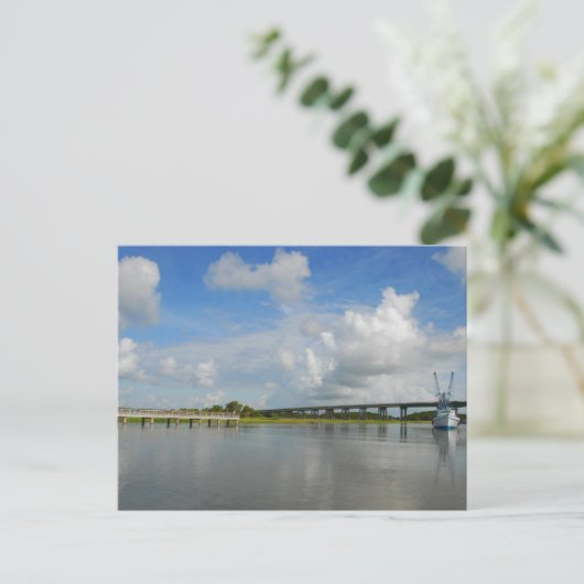 garnaal Boat Tybee Island Georgia Briefkaart (Staand voorkant)