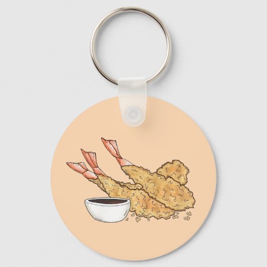 Garnaal garnaal Tempura Japans Eten Restaurant Sleutelhanger (Voorkant)