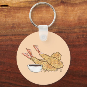 Garnaal garnaal Tempura Japans Eten Restaurant Sleutelhanger