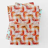 Garnaal Long Antennae Pattern Inpakpapier Vel (In situ)