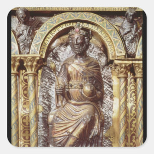 Garnaal van keizer Charlemagne Vierkante Sticker