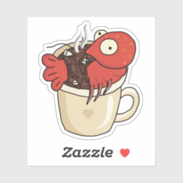 Garnalen Baden in Mok van Hot Chocolate Sticker