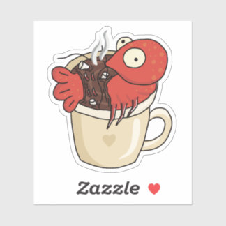 Garnalen Baden in Mok van Hot Chocolate Sticker