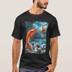 Garnalen die op haaien duiken Funny Ocean Sketll M T-shirt