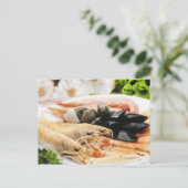 Garnalen en mosselen briefkaart (Staand voorkant)