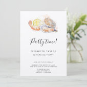 Garnalen en oesters - Waterverf op zaterdag uitnod Kaart (Staand voorkant)