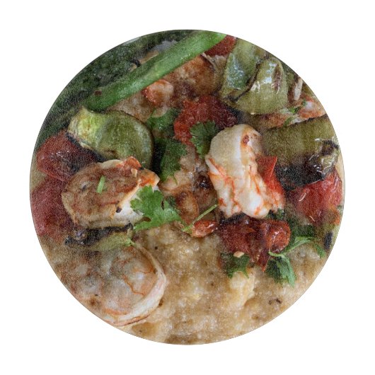 Garnalen & Grits Glas Snijplank (Voorkant)