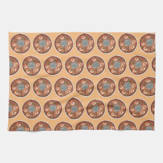 Garnalen Gumbo Stew Louisiana LA New Orleans Food Theedoek (Horizontaal)