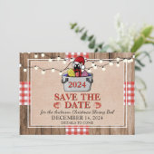 Garnalen Kook Rustieke Vis en Vis Kerstfeest Save The Date (Staand voorkant)