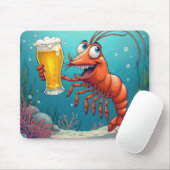 Garnalen met een bierglas muismat (Met muis)
