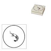 Garnalen, nautisch, zee, oceaan, mariene rubberste 	rubberstempel (Gestempeld)