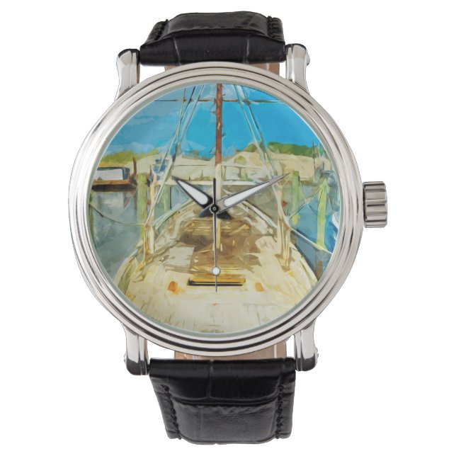 Garnalen onder reparatie Abstract impressionisme Horloge (Voorkant)