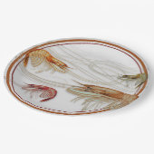 Garnalen Swirly Antennae Vis en zeevruchten Papier Papieren Bordje (Gekanteld)